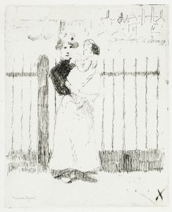 Emma y su bebé, Chelsea Embankment de Theodore Roussel
