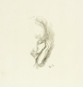Cabeza de una mujer apoyada en su mano de Theodore Roussel