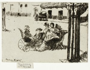 Niñas pequeñas y cochecitos, Chelsea Embankment de Theodore Roussel