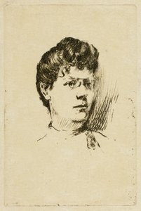 Boceto de cabeza de mujer de Theodore Roussel