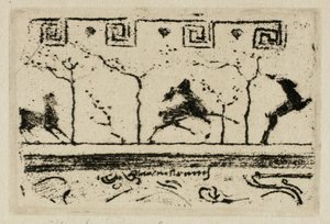Ciervos, un estudio para la decoración de un marco (Tercera versión) de Theodore Roussel
