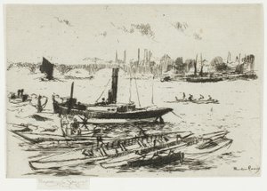 El Lanzamiento de Vapor, Chelsea Embankment de Theodore Roussel