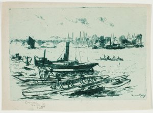 El lanzamiento de vapor, Chelsea Embankment de Theodore Roussel