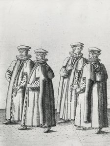 Tenderos en el cortejo fúnebre de Sir Philip Sidney camino a la Catedral de San Pablo, 1587 de Theodore de Bry
