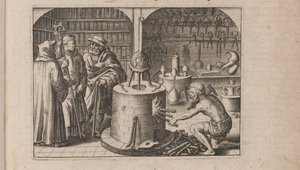 Ilustración para Tripvs avrevs, hoc est, Tres tractatvs chymici selectissimi.., 1618 de Theodore de Bry
