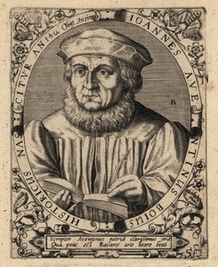 Johannes Aventinus, historiador bávaro de Theodore de Bry