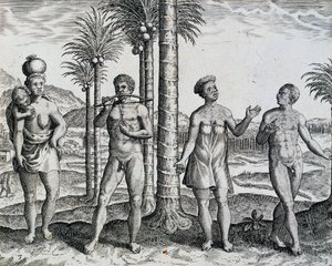 Nativo de Etiopía, de la obra India Orientalis, grabado por Theodor de Bry, África de Theodore de Bry