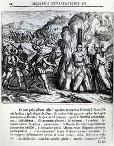 La quema de Hatuey por los españoles en Yara, Cuba, el 2 de febrero de 1512, 1664