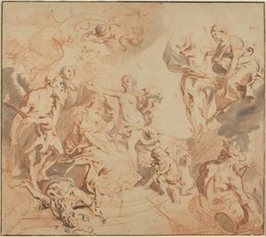 Amberes Bendita con la abundancia, c.1648 (tiza roja sobre papel)