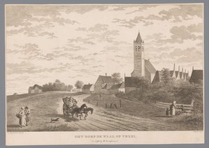 Vista del pueblo De Waal en Texel El pueblo de De Waal en Texel (título sobre el objeto) de Theodorus de Roode