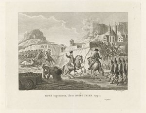 Toma de Mons, 1792 Mons tomado, por Dumourier 1792 (título sobre objeto) de Theodorus de Roode