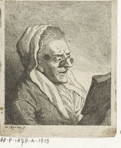 Lectura anciana con quevedos de Theodorus de Roode