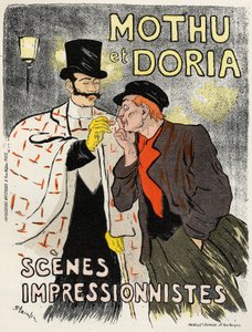 Arte. Entretenimiento. Los cantantes Mothu y Doria. Póster de Steinlen, Francia de Théophile Alexandre Steinlen