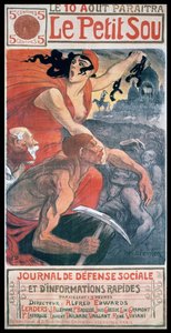 Diseño de portada Art Nouveau por Steinlen, para una revista francesa 