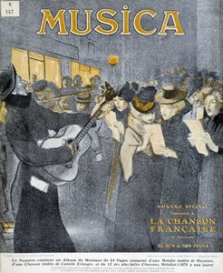 Fiestas nocturnas en Montmartre. Portada de Steinlen para la revista "Musica" de noviembre de 1908. de Théophile Alexandre Steinlen