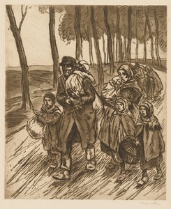 Familia de refugiados de Théophile Alexandre Steinlen