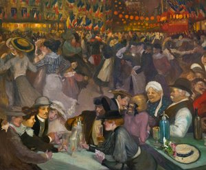 El baile del Día de la Bastilla (14 de julio) - Alexandre Theophile Steinlen (1859-1923) - (detalle) de "Bal du 14 juillet" de Théophile Alexandre Steinlen