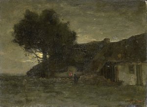 Un redil al anochecer de Theophile de Bock