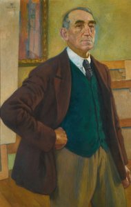 Autorretrato con chaleco verde de Théo van Rysselberghe