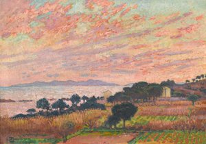 La bahía al atardecer Saint Clair, 1916 de Théo van Rysselberghe