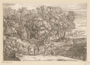 Paisaje arcádico con Cristo y la mujer cananea Suite de Paysages (título de la serie) de Théodore