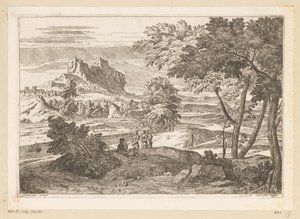 Paisaje arcádico con figuras y conejos. Suite de Paysages (título de la serie) de Théodore