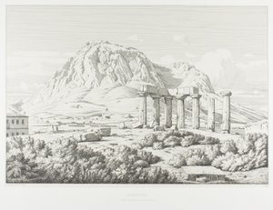 Corinto: Templo de Neptuno y Acrocorinto de Théodore Caruelle d