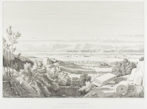 Vista de Délos: Cícladas. Puerto de Délos, Paros y Gran Délos de Théodore Caruelle d