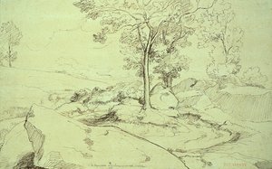 Vista de la Serpentara entre Olivano y Civitella de Théodore Caruelle d