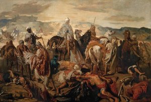 Jinetes árabes llevando a sus muertos