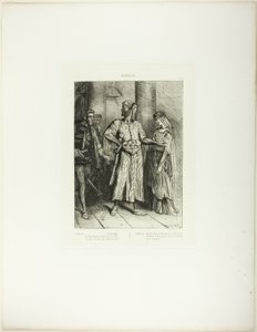 Honesto Iago, Desdémona debo dejarte, lámina 4 (acto 1, escena 3), de Otelo de Théodore Chassériau