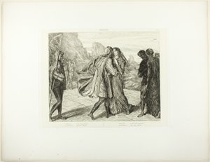 ¡Oh mi bella guerrera!, lámina 5 (acto 2, escena 1) de Otelo de Théodore Chassériau