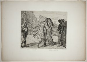 ¡Oh, mi bello guerrero!, lámina cinco de Otelo de Théodore Chassériau