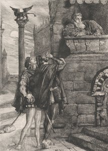 ¡Despierta! ¡qué ho! ¡Brabancio! ¡ladrones! ¡ladrones!: placa 1 de Otelo Acto 1, Escena 1, 1844 de Théodore Chassériau