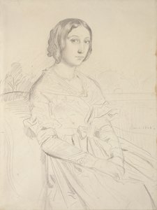 Retrato de una joven, sentada tres cuartos a la izquierda, 1839-1856 de Théodore Chassériau