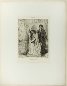 La canción del sauce, lámina nueve de Otelo de Théodore Chassériau