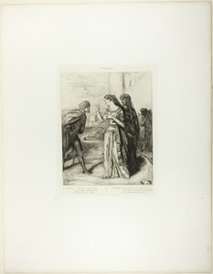 Por lo tanto, alégrate Cassio, placa 6 (acto 3, escena 3) de Otelo de Théodore Chassériau
