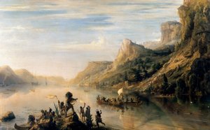 Jacques Cartier descubrió el río San Lorenzo en 1535 de Jean Antoine Theodore Gudin