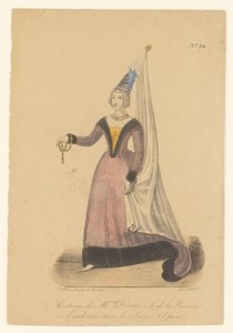 Julie Dorus-Gras en de rol van prinses Eudoxie en la ópera La Juive Traje de la señora Dorus, papel de la princesa Eudoxia, en La Juive (Opéra) (título sobre objeto) Actores, actrices en operazangers in hun rol (título de la serie) de Théodore Lejeune