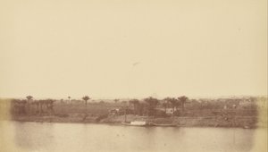 Orillas del Nilo con Palmeras y Barco de Théodule Devéria
