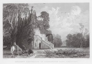 Castillo antiguo en Doddington Park, Cheshire