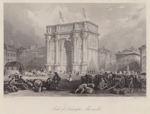Arco del Triunfo, Marsella (grabado) de Thomas (after) Allom