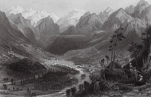 Cauterets, en los Pirineos (grabado) de Thomas (after) Allom