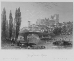 Ciudad de Auch, Pirineos (grabado) de Thomas (after) Allom