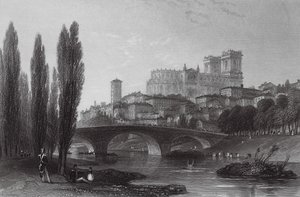 Ciudad de Auch, Pirineos (grabado) de Thomas (after) Allom