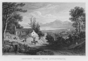 Derwent Water, desde Applethwaite de Thomas (after) Allom