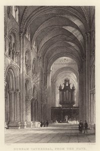 Catedral de Durham, desde la Nave de Thomas (after) Allom
