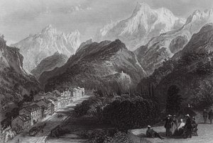 Eaux Bonnes, en los Pirineos (grabado) de Thomas (after) Allom