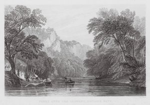 Ferry sobre el Derwent, Matlock Bath de Thomas (after) Allom
