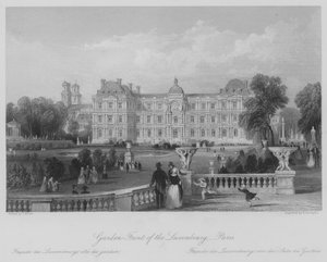 Fachada del jardín del Luxemburgo, París (grabado) de Thomas (after) Allom